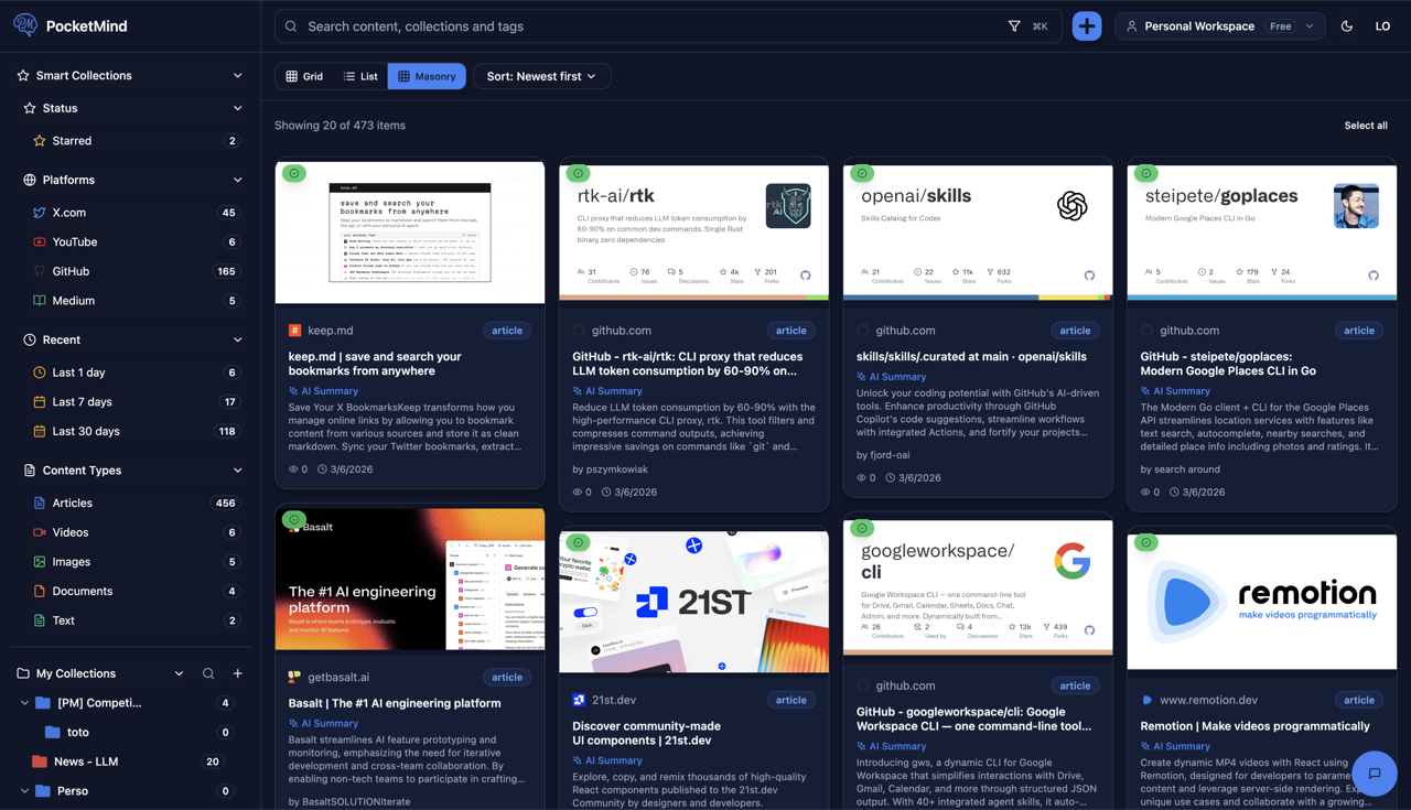 PocketMind Dashboard